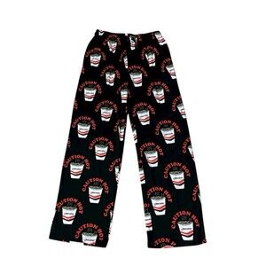 Maruchan Ramen caution hot noodles lounge Pants L button peep hole pockets